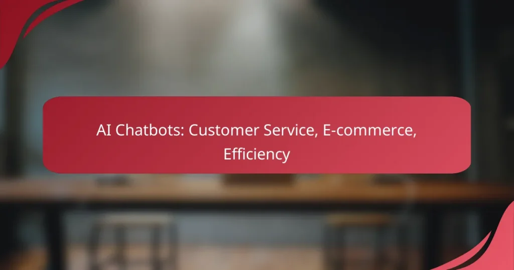 AI Chatbots: Customer Service, E-commerce, Efficiency