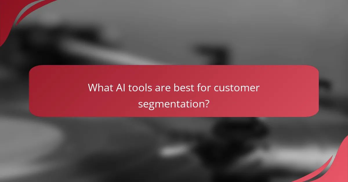 What AI tools are best for customer segmentation?