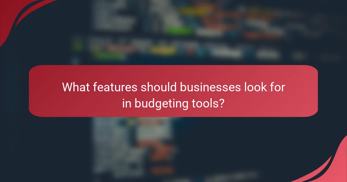 What features should businesses look for in budgeting tools?
